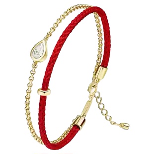 何方hefang万事都灵红绳手链女编织笑脸本命年好运国风手绳系列