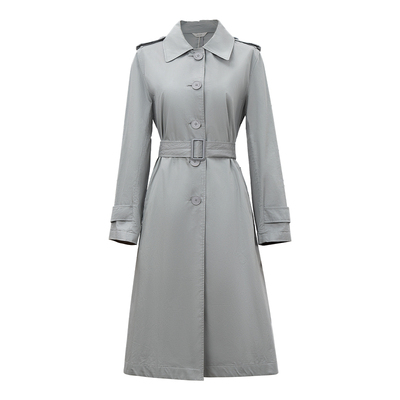 HONRN/红人翻领系带收腰风衣外套