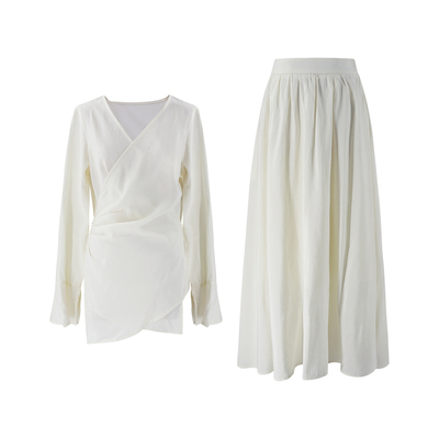 SYT自制极简气质衬衫套装连衣裙