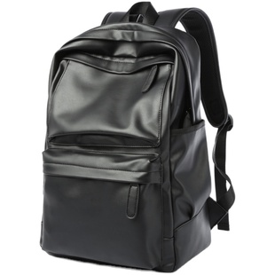 潮流皮质双肩包男士背包初中大学生书包大容量休闲防水电脑旅行包