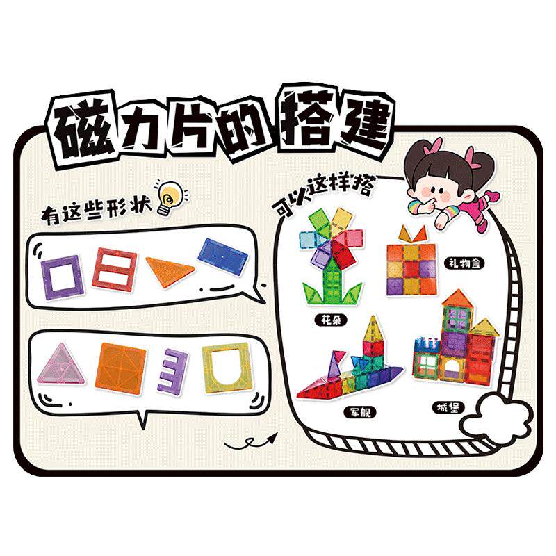 幼儿园建构区搭建技巧益智区墙面主题布置纸牌城堡积木方法墙贴画