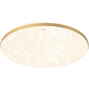 欧普照明led金色全光谱吸顶灯具现代简约圆形大气温馨卧室灯饰WS