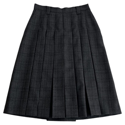 秒发！高腰百褶A字裙韩国2026春季新款Lfm学院风纯色中长半身裙女