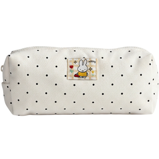 米菲兔白色波点笔袋大容量文具盒高颜值ins风铅笔盒学生单层收纳