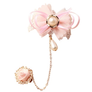 蝴蝶结手链粉色少女心手链戒指一体洛丽塔配饰饰品lolita手部儿童