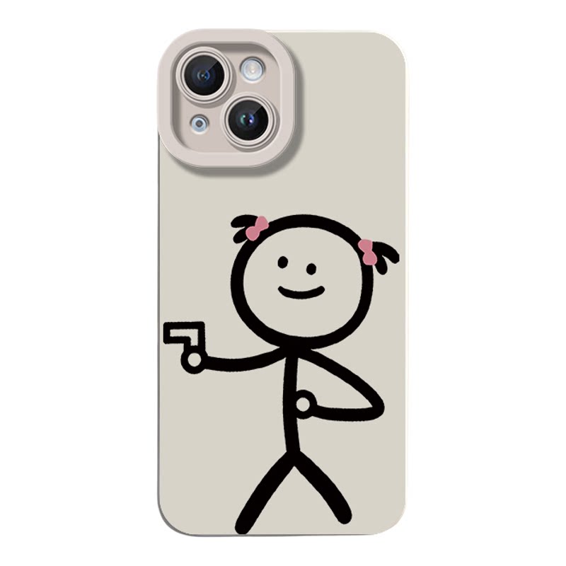 iPhone16苹果13创意小米17MAX荣耀x80i小众瞳眼12ProMax软VIVOIQOO15ins风适用14PLUS手机壳拿枪火柴人买卖40