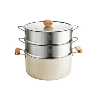 小熊钛陶瓷蒸锅家用2025新款蒸煮炖蒸煮锅双层蒸锅电磁炉燃气通用