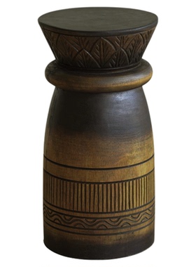 印度进口实木墩子沙发边几摆件