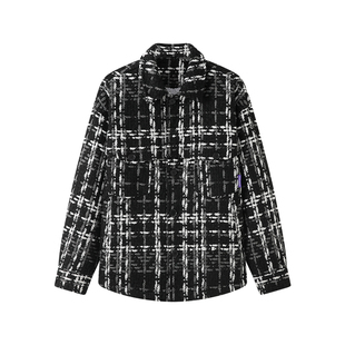 【YKYB黄子韬同款】小香风外套冬季保暖宽松格子夹克潮流羽绒服