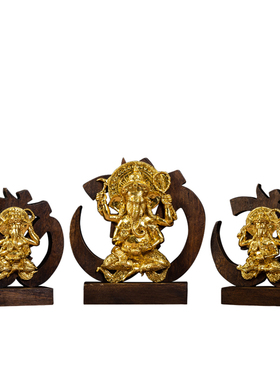 泰国木雕工艺品象鼻神摆件禅意