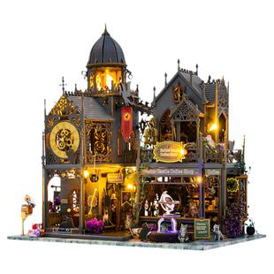 diy小屋霍洛魔堡大型魔法别墅手工木质房子拼装玩具模型生日礼物