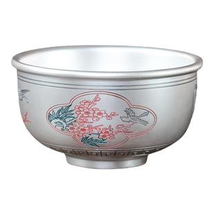 银碗999纯银家用雪花银碗筷勺三件套食用熟银碗足银餐具宝宝银碗