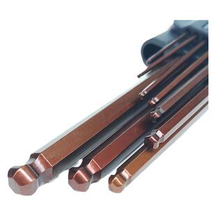 公英美制内六角螺丝扳手9支套装加硬黑色平头加长13件套六角扳手