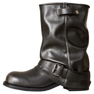 星期六厚底马丁靴女2025新款秋季爆款西部牛仔靴子女英伦裤管短靴