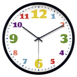 TQJ免打孔教室用静音挂钟学生用时钟表挂墙儿童房卡通时尚电波钟