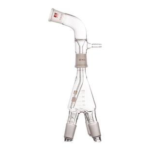 三爱思 接收器套装A91 真空蒸馏接头配24塑料标口夹 四通管多蒸发瓶抽头 高硼硅玻璃 物理化学生物实验室器材