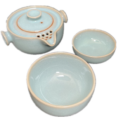 玛瑙开片汝窑茶具旅行茶具便携