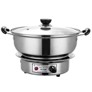 旋钮式调温分体电火锅家用多功能便携式电煮锅工地快速制热电炒锅