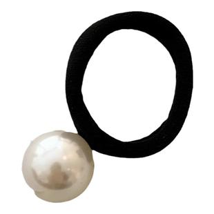 珍珠发圈女扎头发后脑勺头绳发饰优雅气质黑色发绳橡皮筋皮套头套