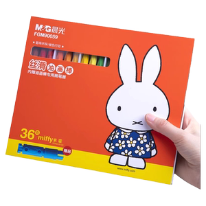 晨光米菲油画棒蜡笔小学生美术专用儿童画画笔幼儿园男女孩彩笔套装24色36色不易脏手腊笔涂色笔彩绘棒绘画用