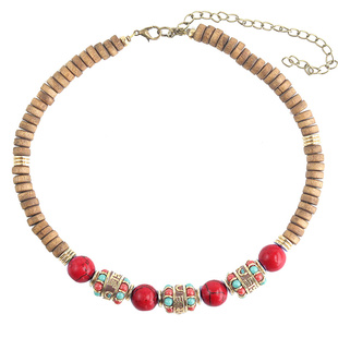 新年红色喜庆新中式民族风项链男款项圈女锁骨链choker藏式红松石