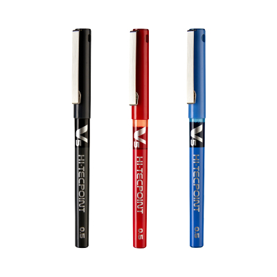 【自营】PILOT百乐BX-V5中性笔小V5黑蓝红大容量0.5mm直液式水笔学生刷题考试办公签字针管头走珠笔盒装