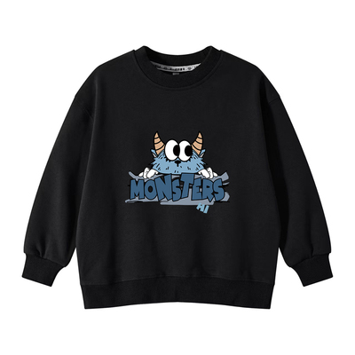 卡通怪兽印花卫衣男童秋冬加绒