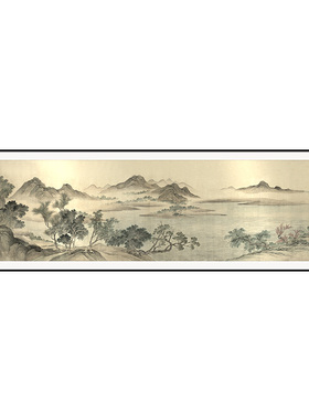 宋氏美学湖山春暖山水挂画金箔画