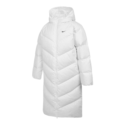 Nike耐克女子长款羽绒服夹克冬季防风拒水宽松连帽外套HV5237-100