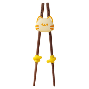 玉米儿童筷子训练筷辅助器3岁1岁半宝宝6幼儿学练习专用短筷实木