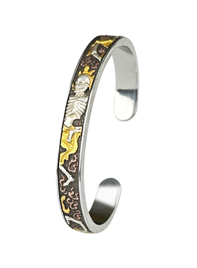 巴赫工作室古法铁翦金工艺手镯