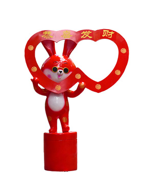 春节兔子雕塑玻璃钢吉祥物卡通