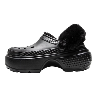 Crocs卡骆驰雪屋暖棉Clog洞洞鞋女鞋冬季棉拖厚底运动鞋加绒拖鞋