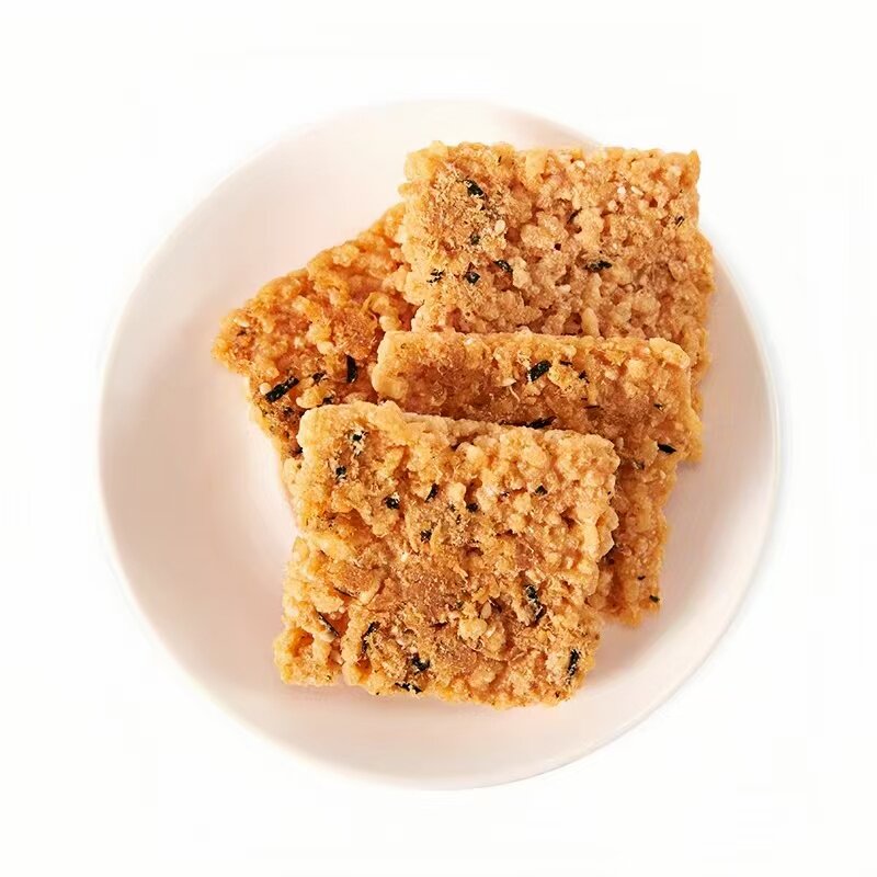 来伊份海苔肉酥糯米锅巴500g充饥代餐下午茶小吃办公室休闲小零食