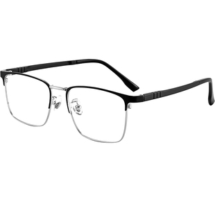 超轻半框近视眼镜眉框男款潮痞帅可配度数防蓝光辐射变色理工眼睛