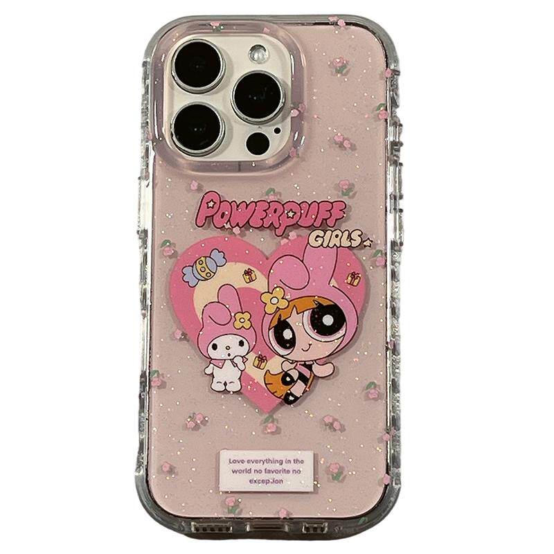 可爱卡通飞天小女警三丽鸥适用苹果16Promax手机壳iphone15pro新款14小众14pro硅胶13少女心16pr