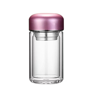 双层玻璃杯便携迷你泡茶杯子男茶水分离花茶杯女个人专用口袋水杯