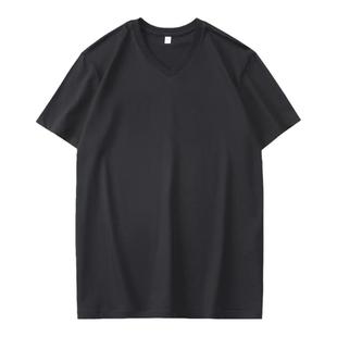 4件】男士纯棉t恤短袖V领潮流夏季打底衫体恤半袖男装纯色上衣服