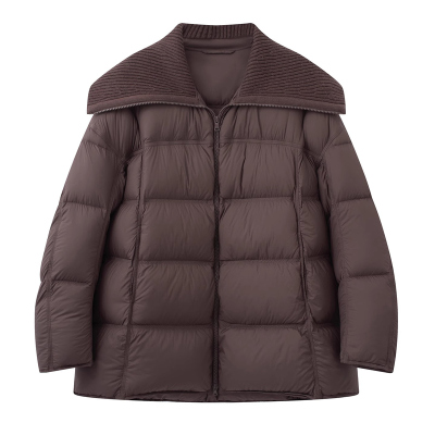 国内代购2025秋冬保暖御寒针织大翻领羽绒服女外套AR004005