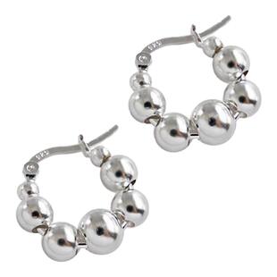 你也有今天章若楠成瑶同款耳环银色珠子高级感圆形设计感耳钉耳饰