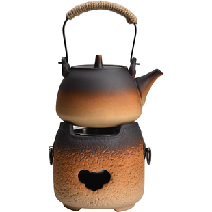 陶迷家用提梁壶煮茶套装耐高温炭炉粗陶复古烧水壶围炉烤炉茶具