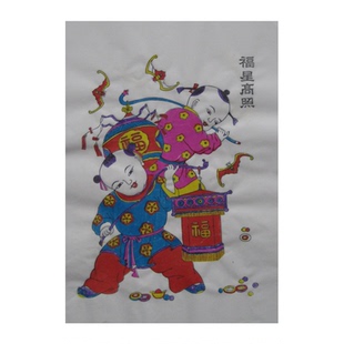 潍坊杨家埠木版年画古法工艺手工印白宣印灶王爷灶君灶神厨房贴画