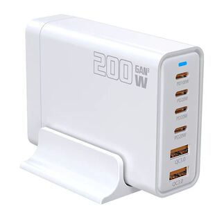 200W氮化镓桌面充电站TypeC多口USB插头充电器PD100W手机电脑快充