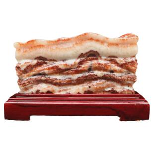 石天红烧肉然肉石广西柳州摆件腊肉五花肉猪肉22*12*5cm2811g