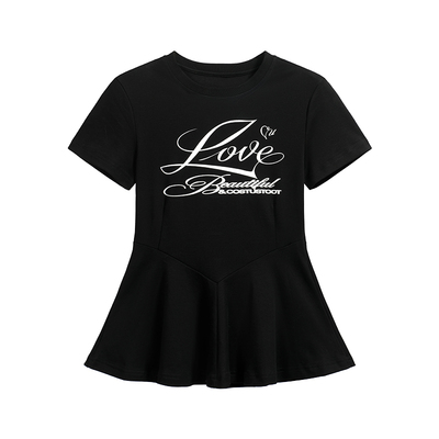 COSTUSTOOT荷叶边印花显瘦短袖