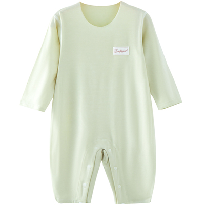 婴儿连体衣莫代尔秋季薄款长袖