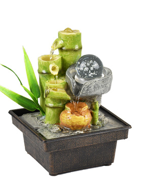 风车水轮摆件流水喷泉简约现代工艺品家居装饰品客厅创意水景礼物