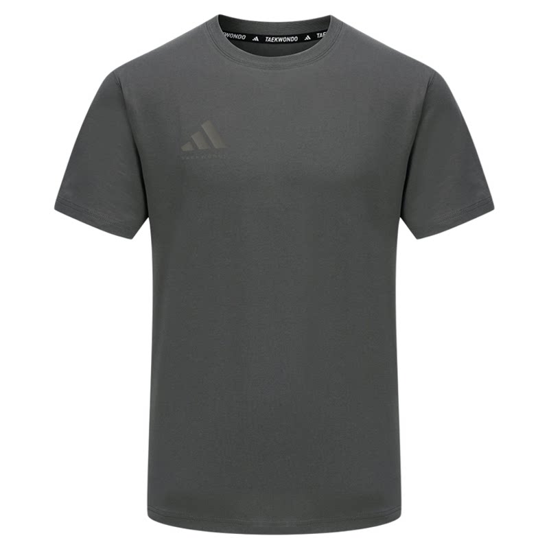 adidast恤正品阿迪达斯短袖灰色经典大logo运动男款跑步速干新款
