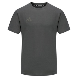 adidast恤正品阿迪达斯短袖灰色经典大logo运动男款跑步速干新款