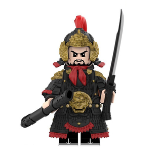 第三方积木人仔岳飞手工DIY战旗戚家军重甲士兵军事拼装玩具模型